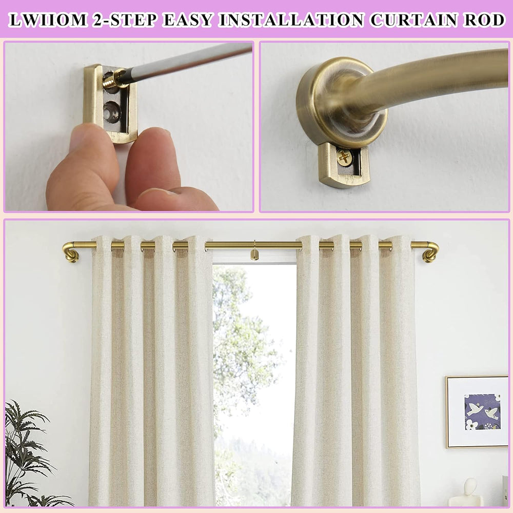 Antique Bronze Disc Curtain Rods, 48-84 Inches Window Curtain Rod,Adjustable ...