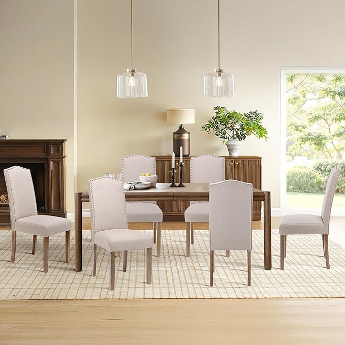 Upholstered Dining Chair Modern Stylish Parsons Kitchen Diner High Back with ...