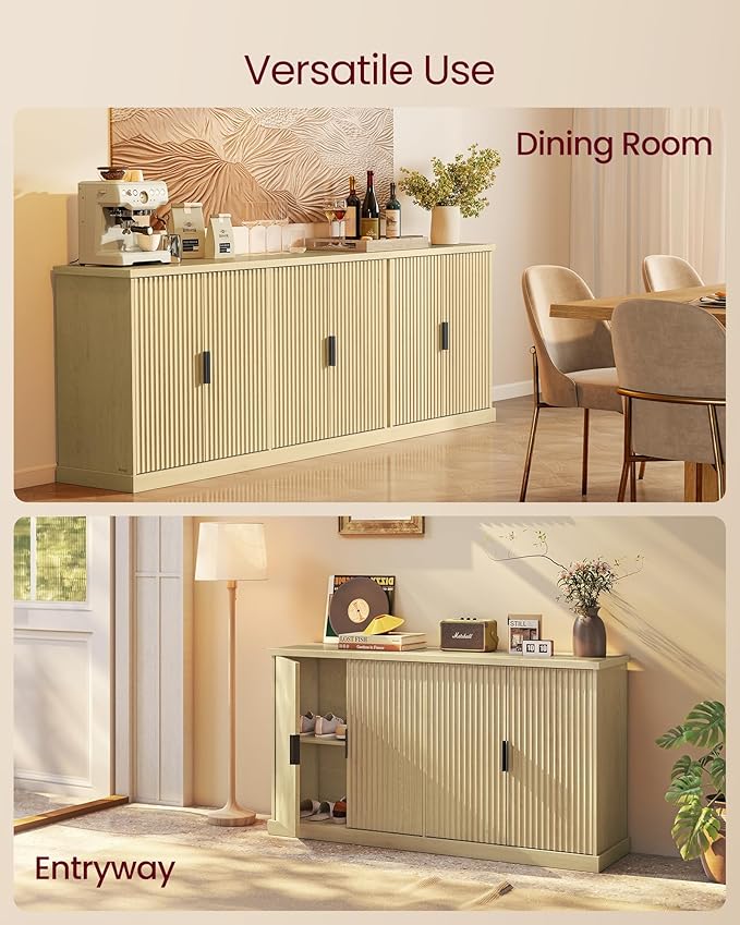 VASAGLE MAXE Collection - Buffet Cabinet, Console Cabinet, Sideboard with Adj...