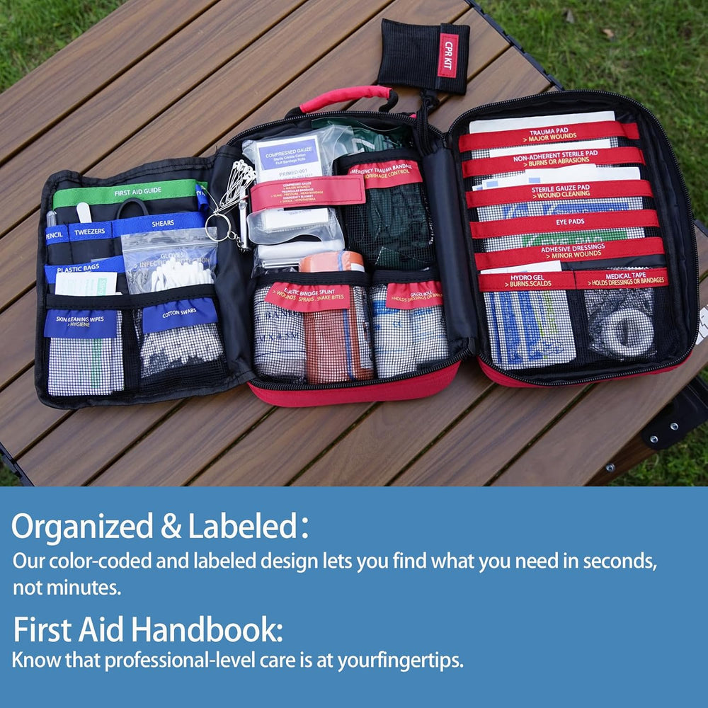 Professional Trauma First Aid Kit - Military-Grade Labelled Compartments &...
