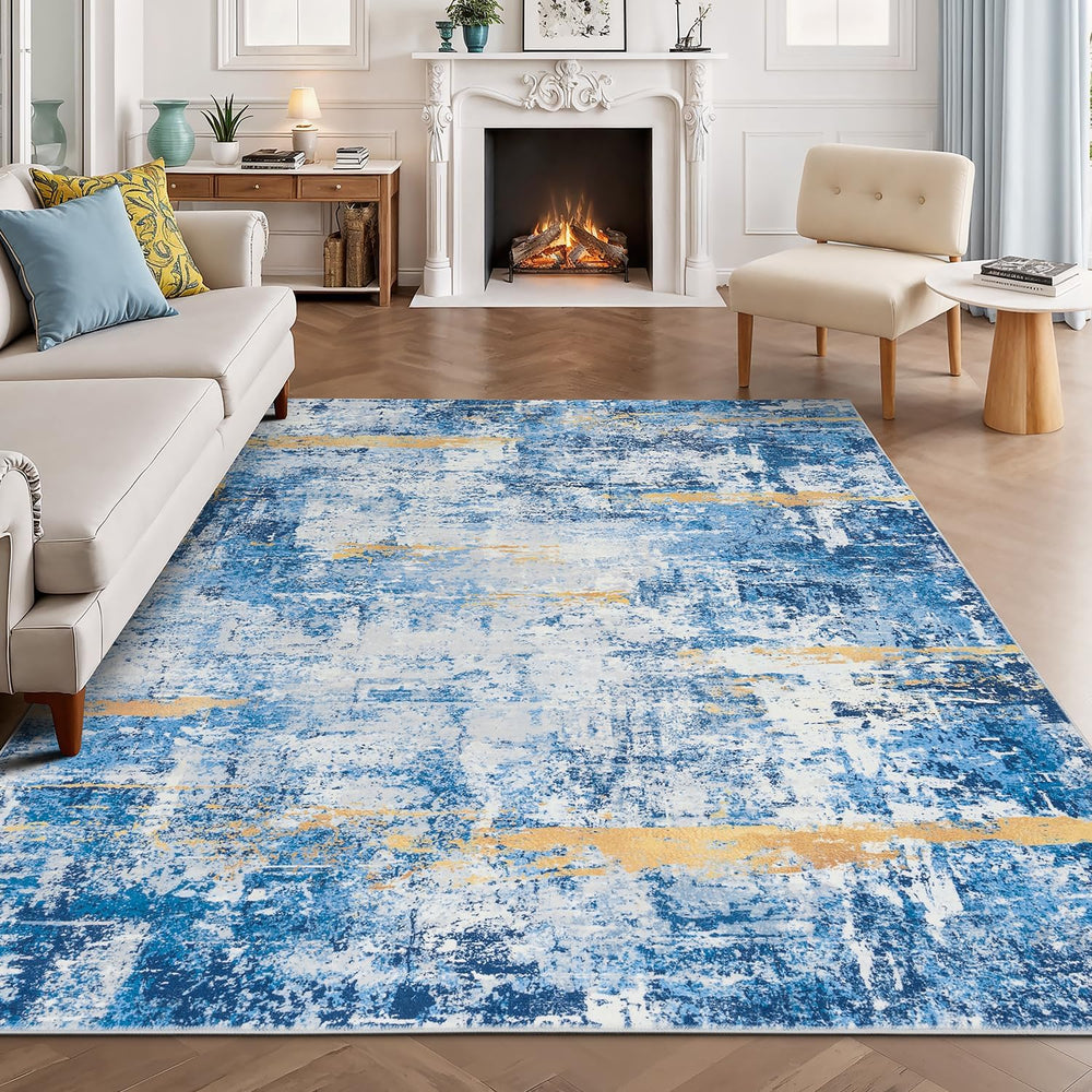 Rugflix 5x7 Area Rugs for Living Room, Washable Large Rug Stain-Resistant Low