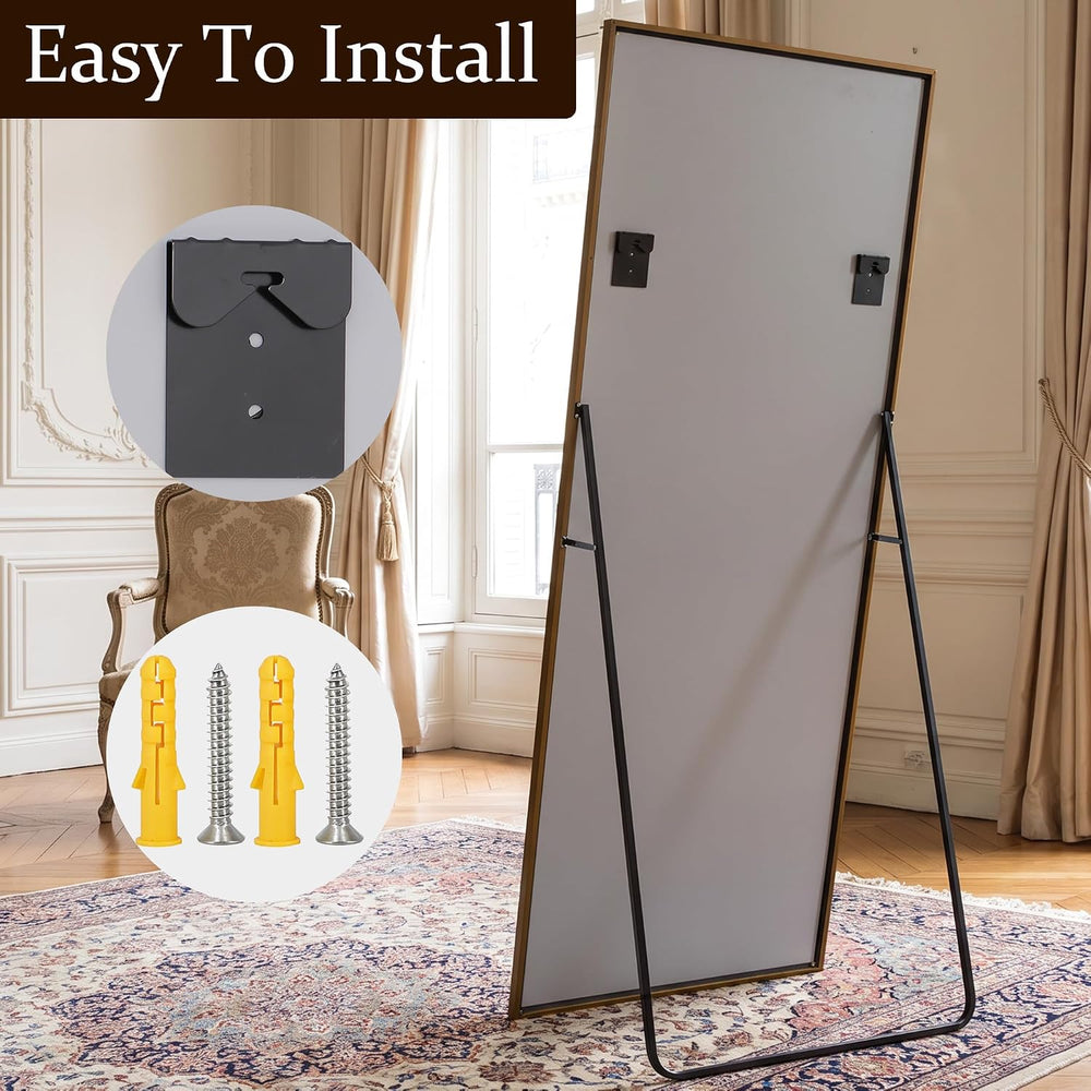 HARRITPURE Windowpane Full Length Mirror, 71"x30" Floor Mirror, Bronze