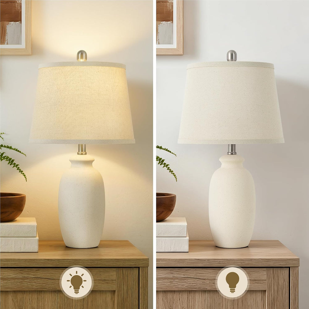 22.75" Ceramic Table Lamps Set of 2,Nightstand Lamps Bedside Lamps