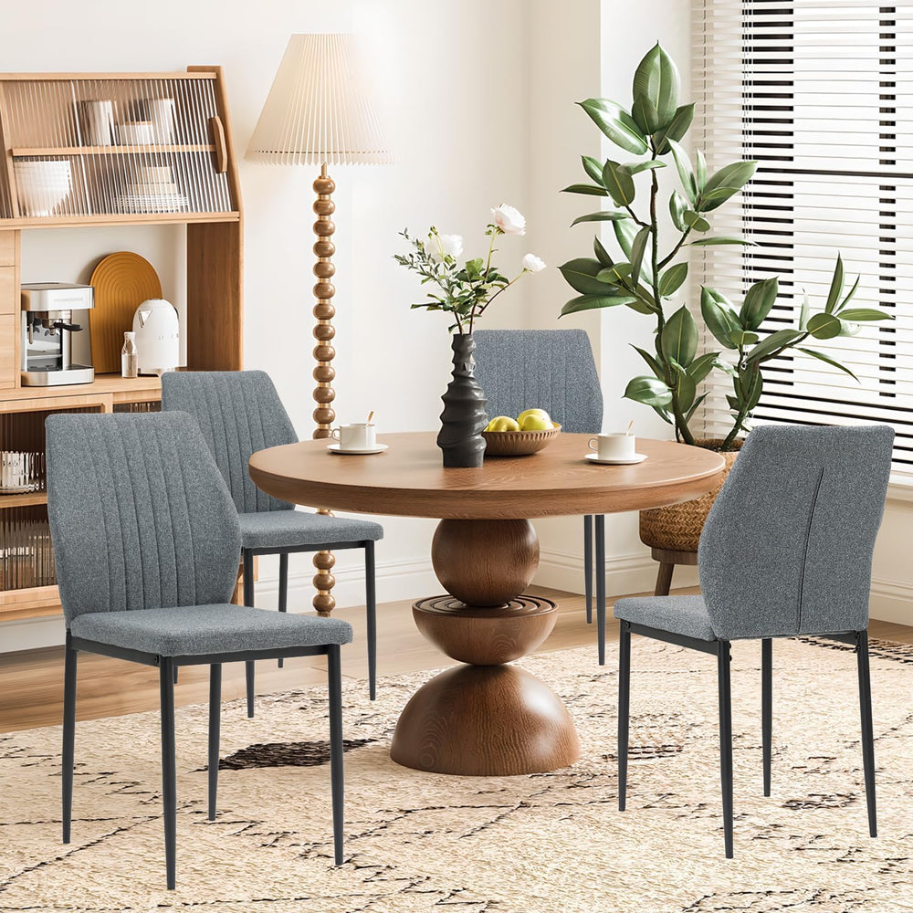 Dining Chairs Set of 4, Upholstered Wooden Dining Room Chairs, Mid Century Mo...