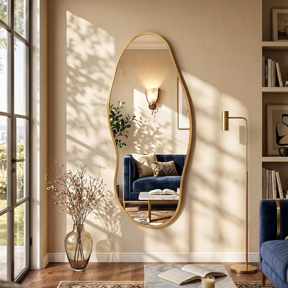 Irregular Full Length Mirror -Gold Mirrors for Wall Home Decor 55"x 23&q...