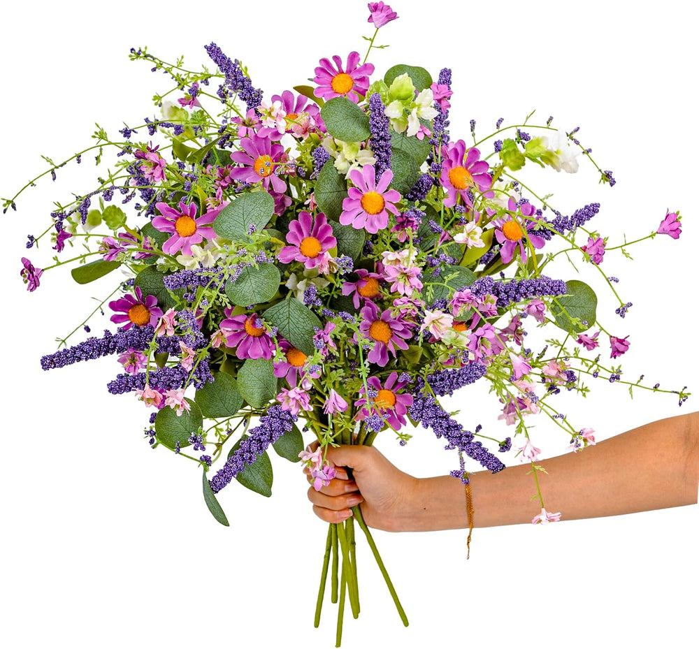 20" Artificial Flowers Bouquet for Vase Indoor, 6 stem Faux Silk Daisies...