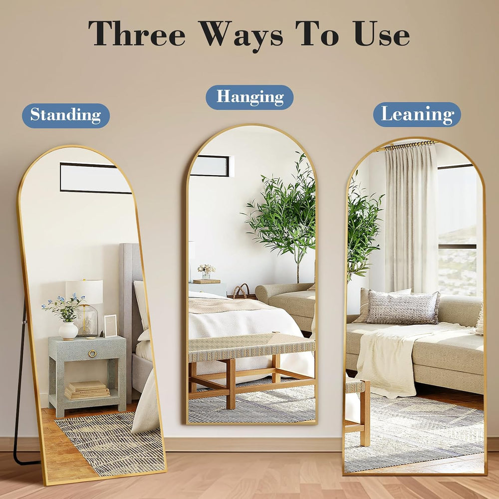 DUMOS Arched Mirror Full Length Floor, 59x16 Inch Full Body Standing Mirror