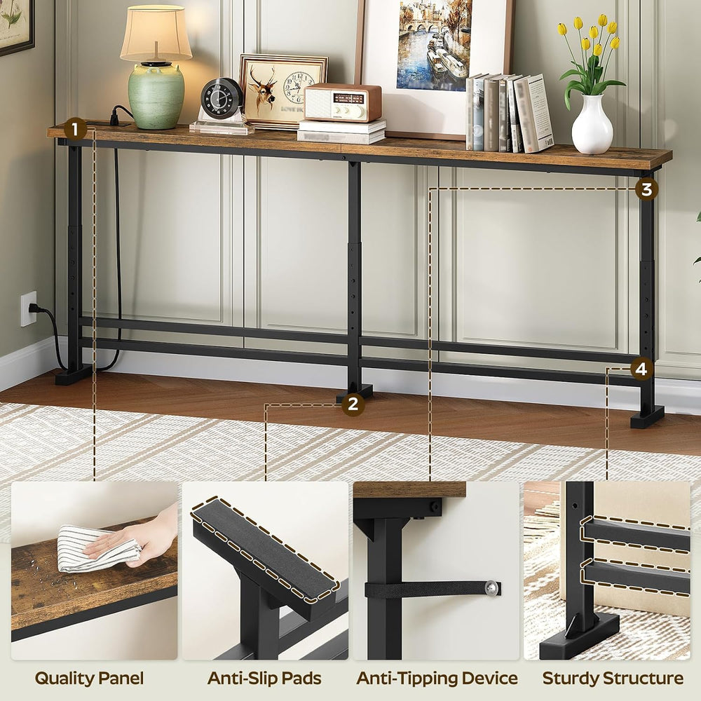 YATINEY 70.9" Console Table with Adjustable Height (27.6"-35.4"...