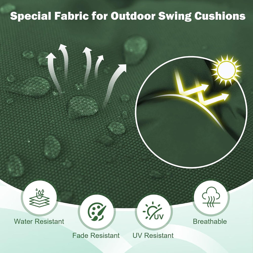 Porch Swing Cushions, 60x40 Inch Swing Cushions for Outdoor Furniture, Waterp...