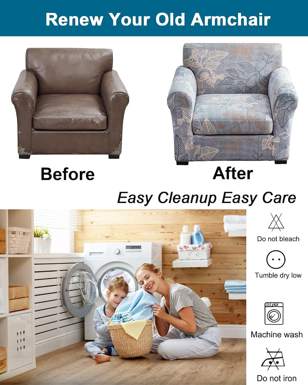 CRFATOP Armchair Chair Covers for Living Room Sofa Couch Slipcover,19