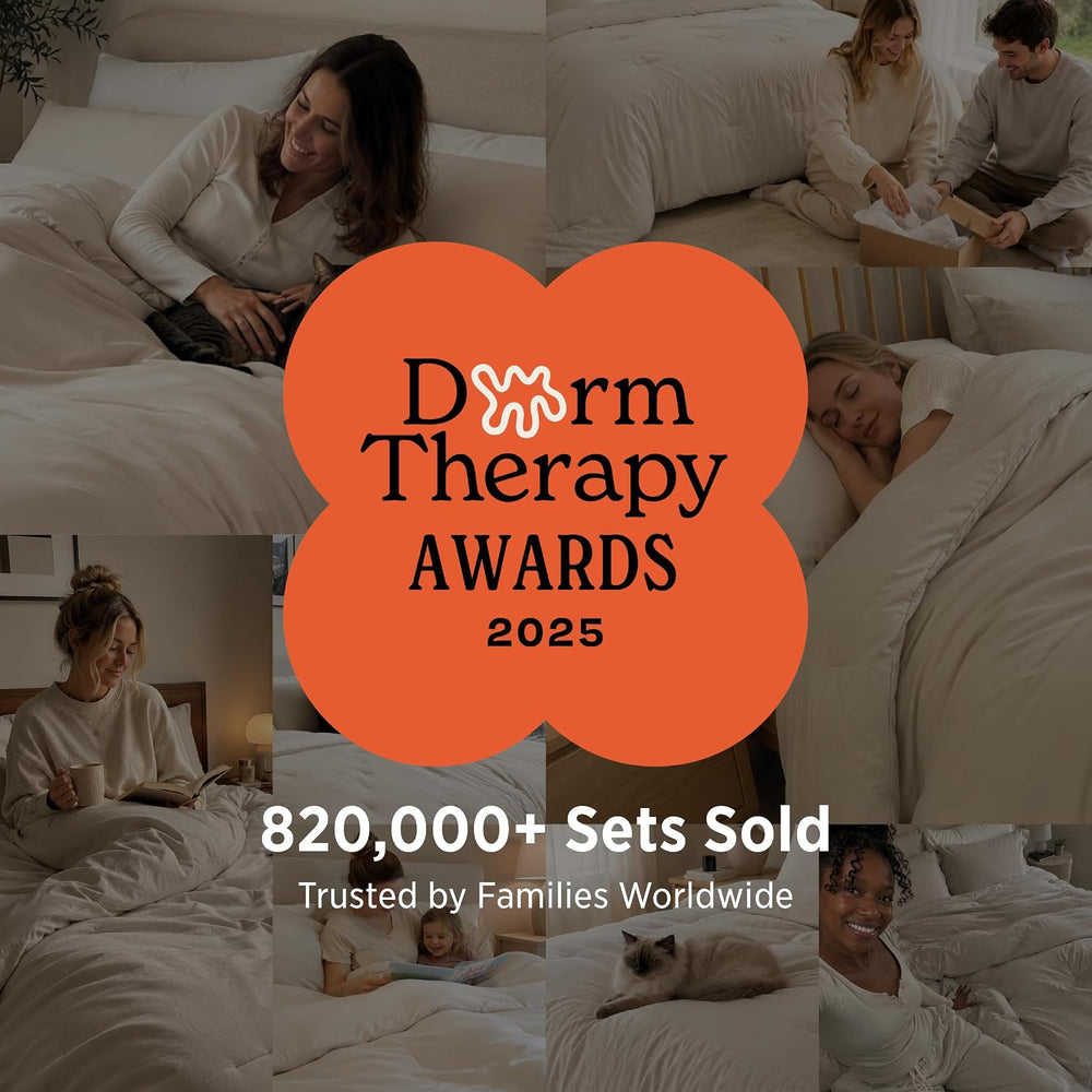 Bedsure Queen Comforter Set Prewashed Soft Bedding Set 3Pcs Beige 90"x90...
