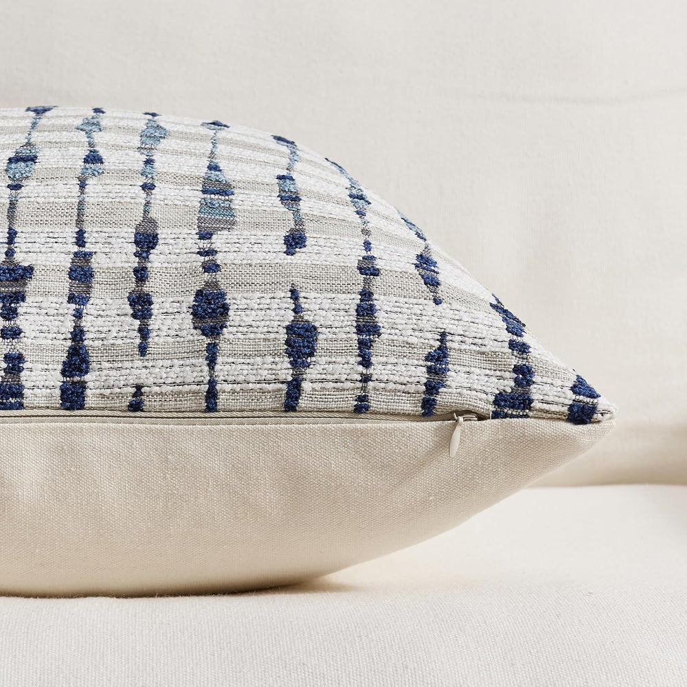 Boho Textured Long Lumbar Pillow Cover 14x36, Irregular Dot Accent Rust Decor...