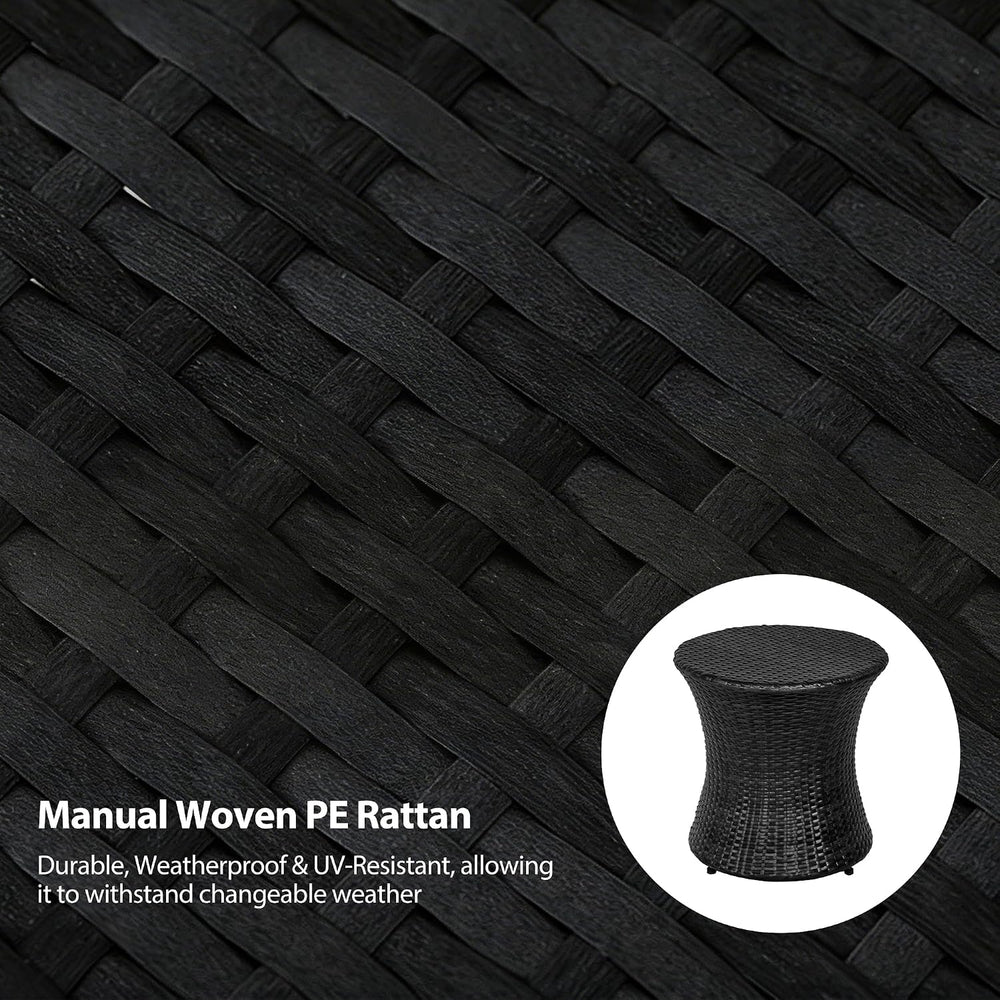 Sundale Outdoor Wicker Small Side Table Patio Rattan End Table