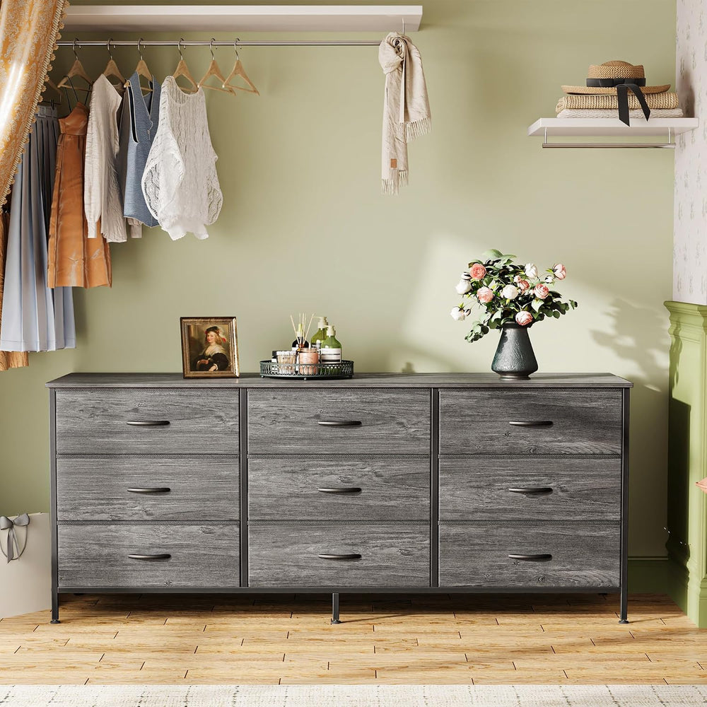 Huuger Long Dresser for Bedroom, 55 Inch TV Stand for 55, 60 Inch TV, Enterta...