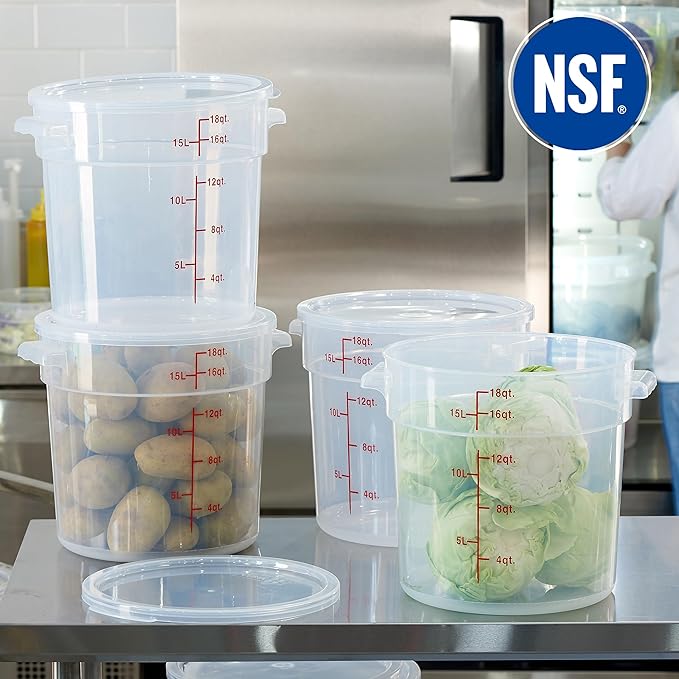 CURTA 18 Quart Translucent Round Food Storage Container