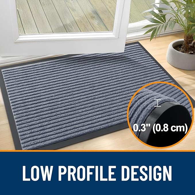 OLANLY Front Door Mat Indoor Outdoor Entrance, Waterproof Heavy Duty Doormat