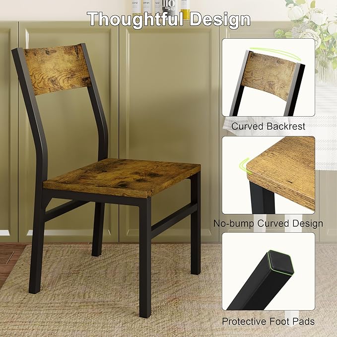 Feonase Dining Chairs Set of 6, Modern Kitchen Chairs with Ergonomic Backrest...