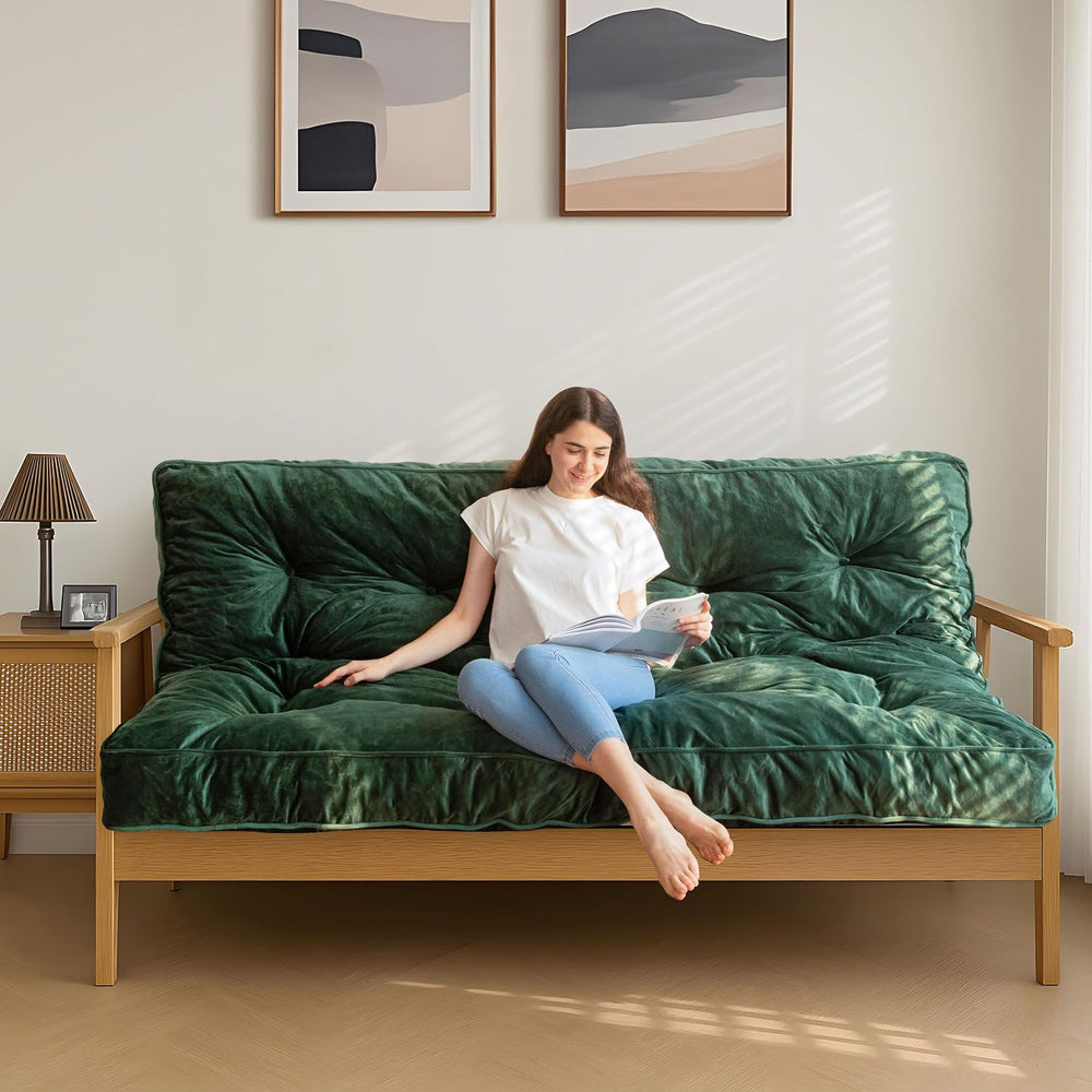 MAXYOYO 6" Futon Mattress Full Size, Tufted Futon Bed (Frame Not Included)