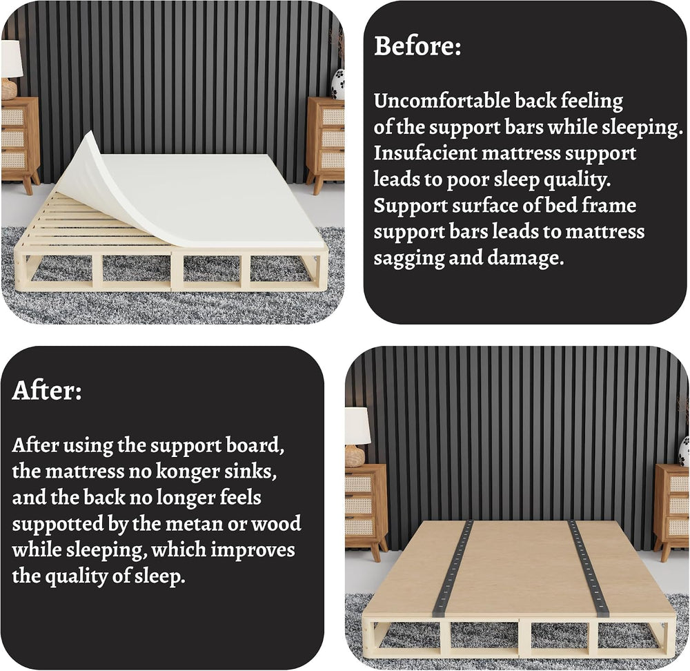 Greaton, Folding Bunkie Board – Low-Profile 74″ x 53″ Mattress Support Platfo...