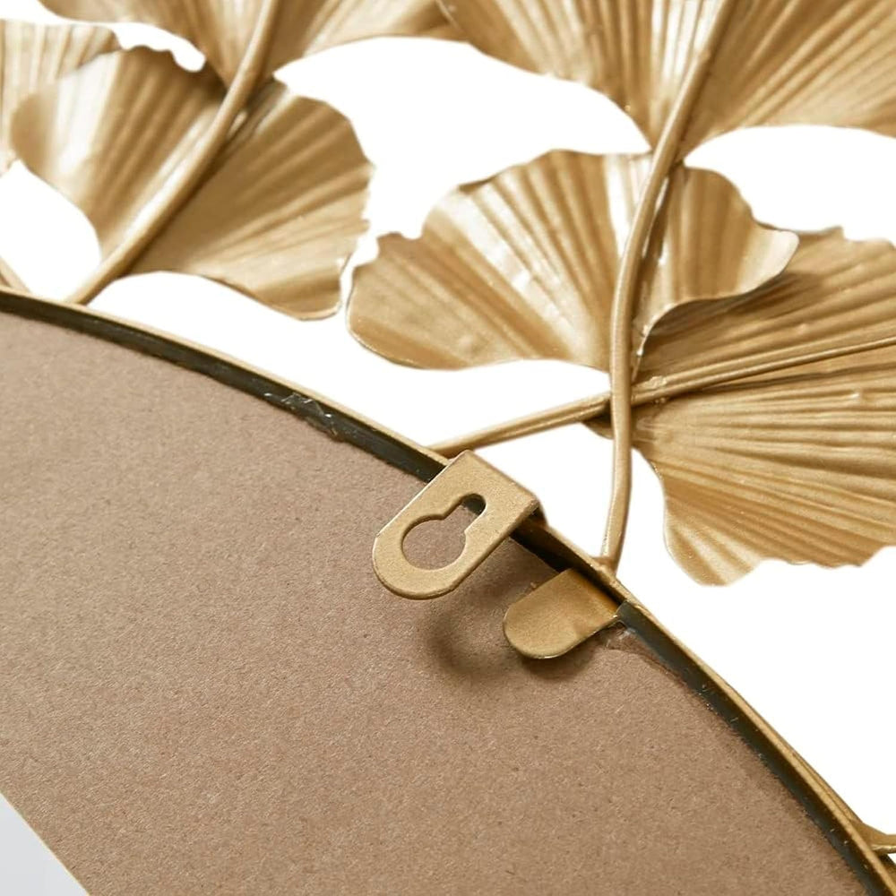 Martha Stewart Wall Décor Large Gingko Leaf Round Wall Mirror for Living Room...