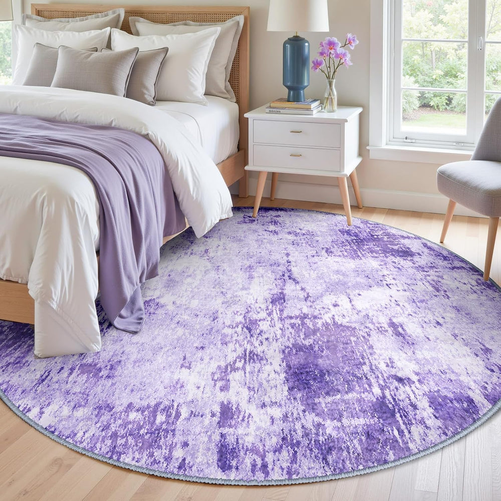 Washable Area Rugs 8ft Non-Slip Modern Abstract Soft