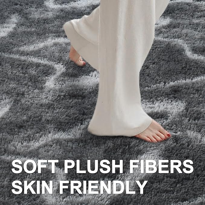8x10 Ft Extra Large Shag Rugs for Living Room, Tie Dyed Ultra Soft Fluffy Furry