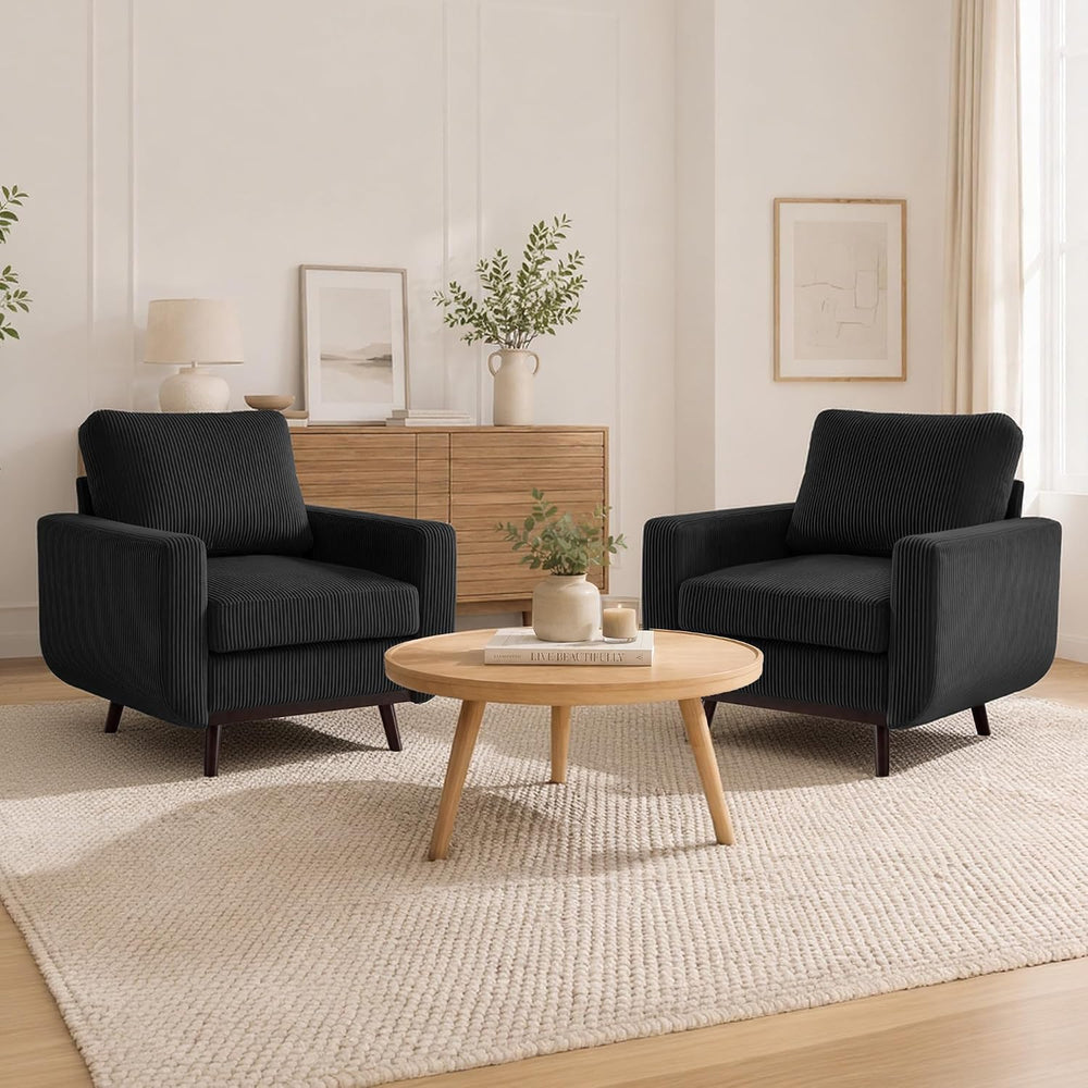Accent Chair for Bedroom,Reading Chair with Deep Seat,Corduroy Armchair with ...