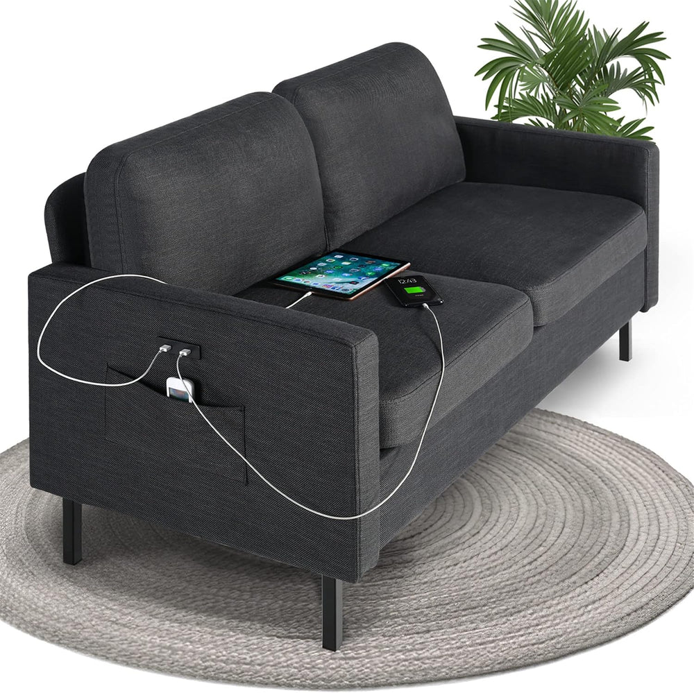 STHOUYN 56" W Fabric Loveseat Sofa with 2 USB, Small Couches for Living ...