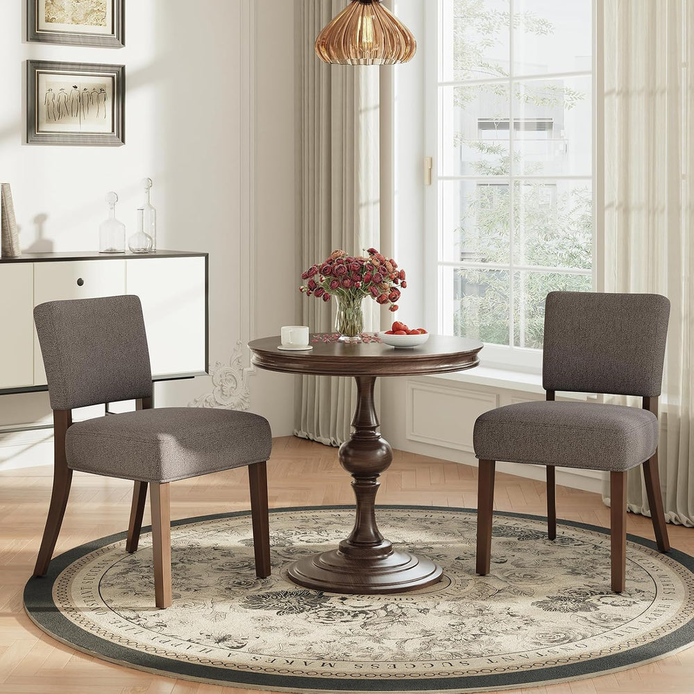 Upholstered Dining Chairs Set of 2, Fabric Kitchen Chairs with Padded Seat &a...