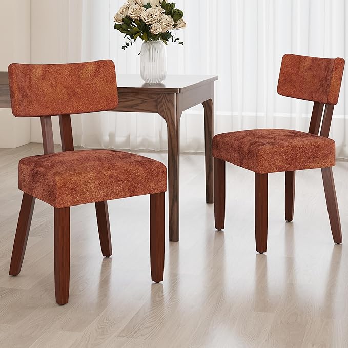 GOTMINSI Mid Century Modern Dining Chairs,Velvet Farmhouse Upholstered Kitche...