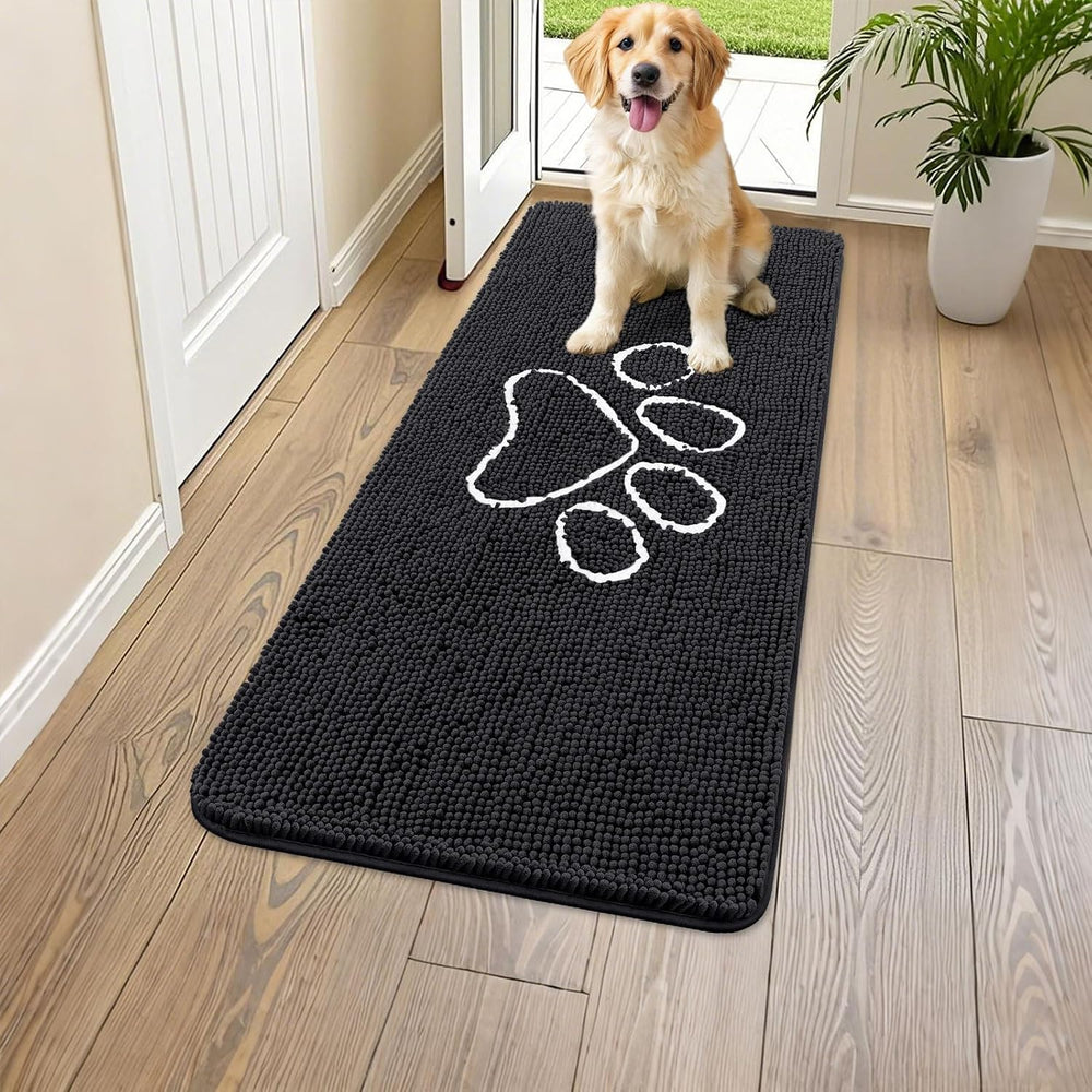 Smiry Dog Door Mat for Muddy Paws, Absorbent Dirt Trapper Non Slip Quick Dry