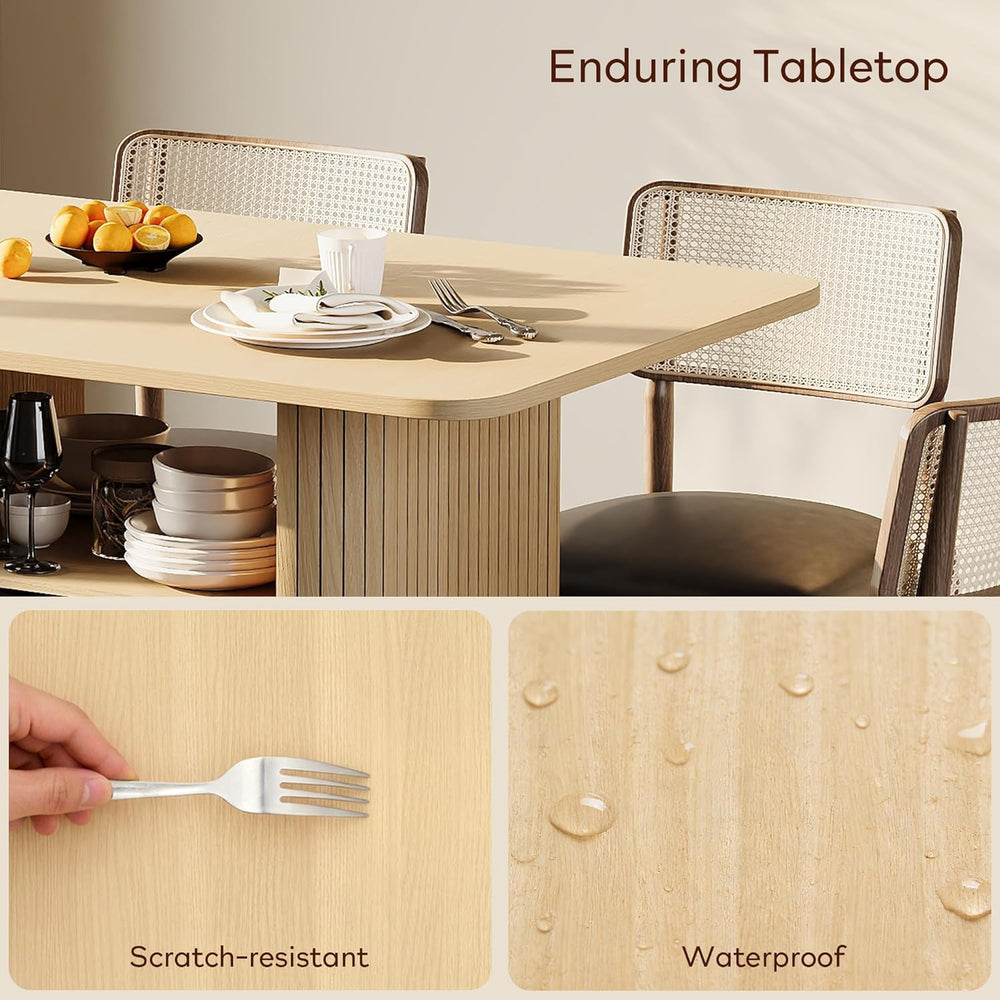 FUQARHY Dining Table for 4, Small Rectangular Kitchen Table for 2 with 3-Tier...