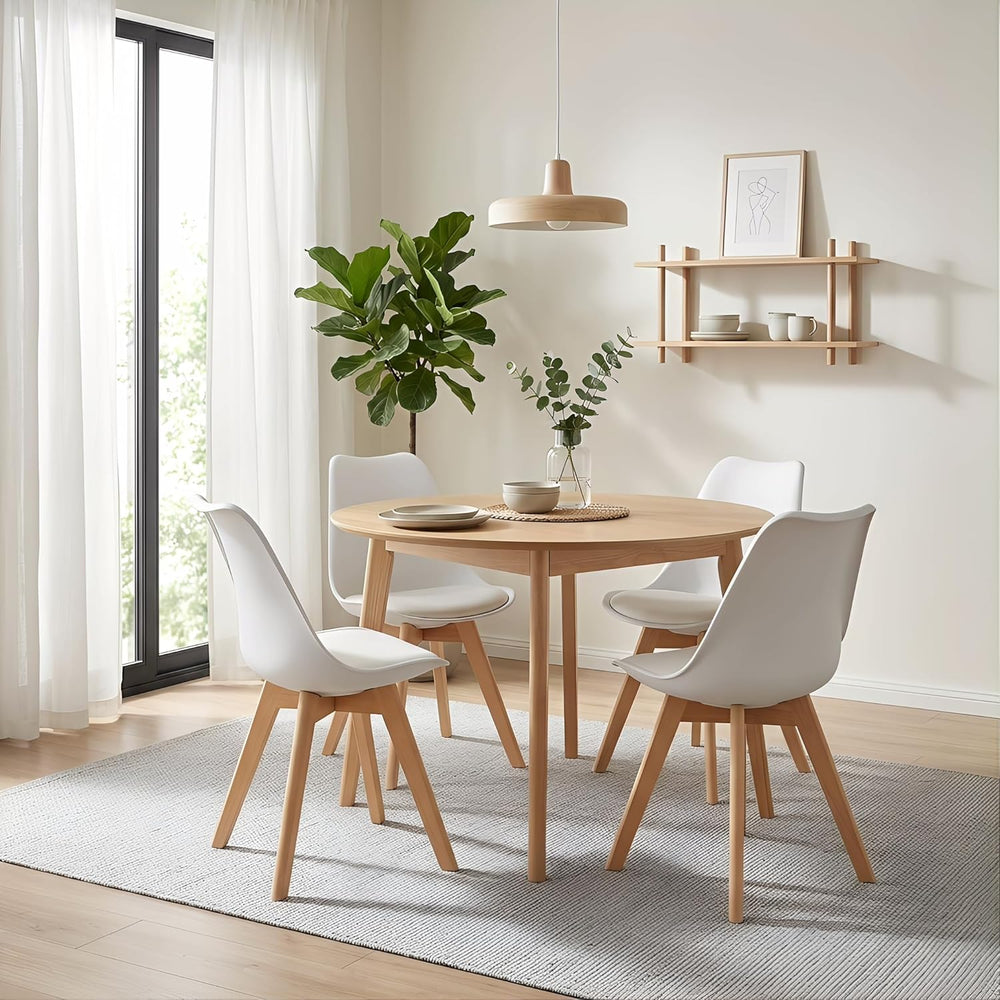 LSSBOUGHT Mid Century Modern Dining Chairs,Shell Lounge Plastic Side Chair wi...
