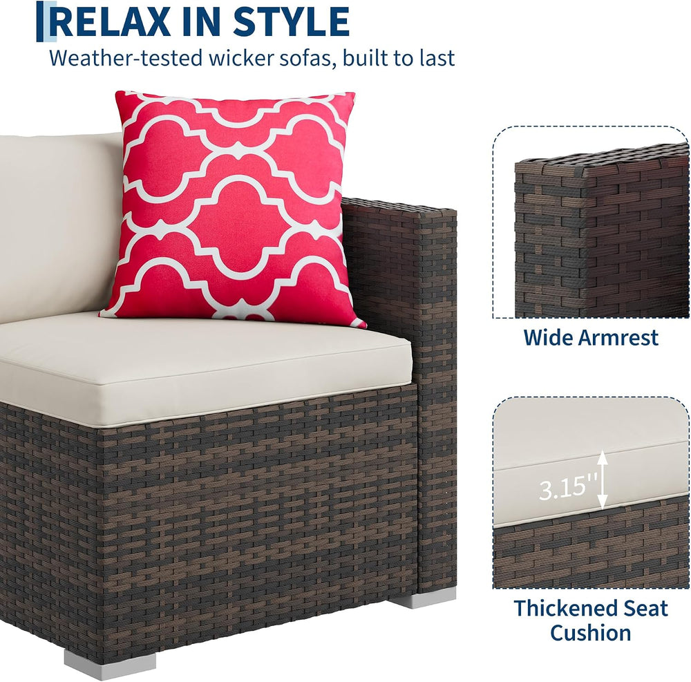 GAOMON 5-Piece All-Weather Patio Furniture Set, Convertible Outdoor Sectional...