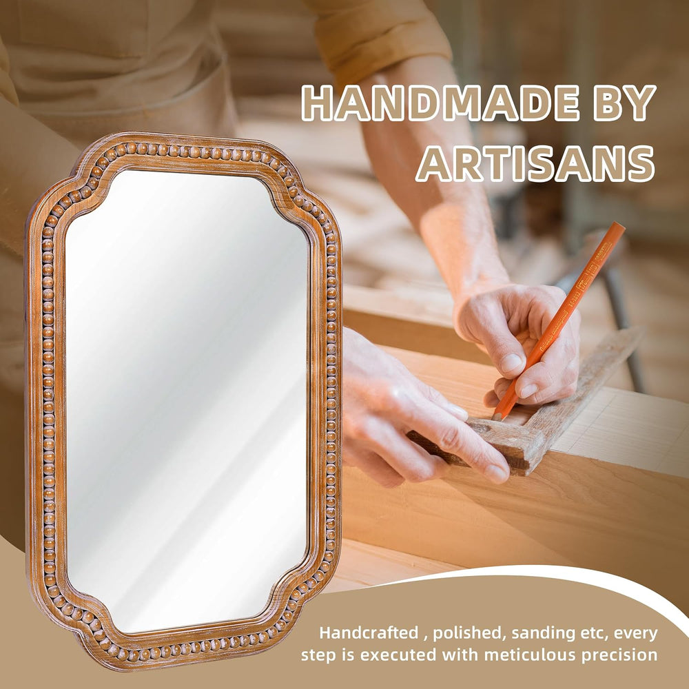 24x36 Inch Farmhouse Beaded Wall Mirror
