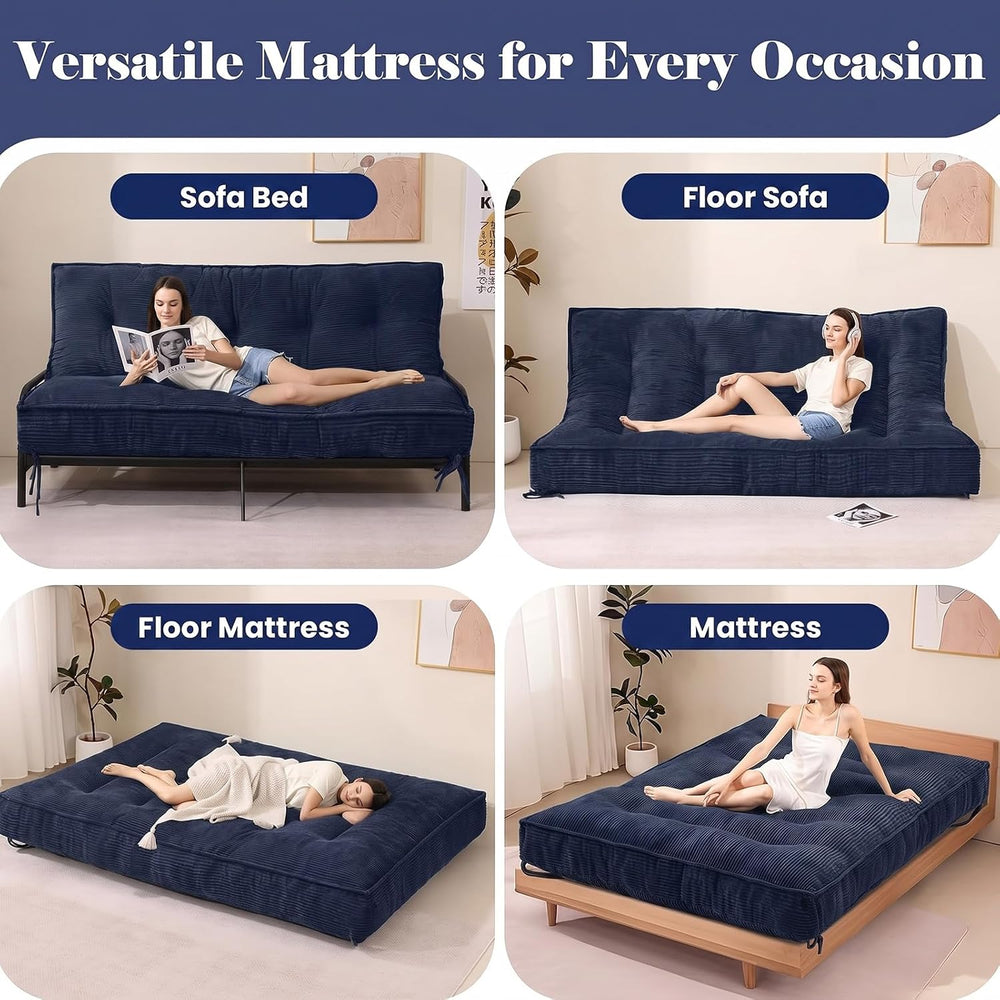 JUIKURY 8" Futon Mattress Queen Size, Thick Futons Sofa Couch Bed Sleepe...