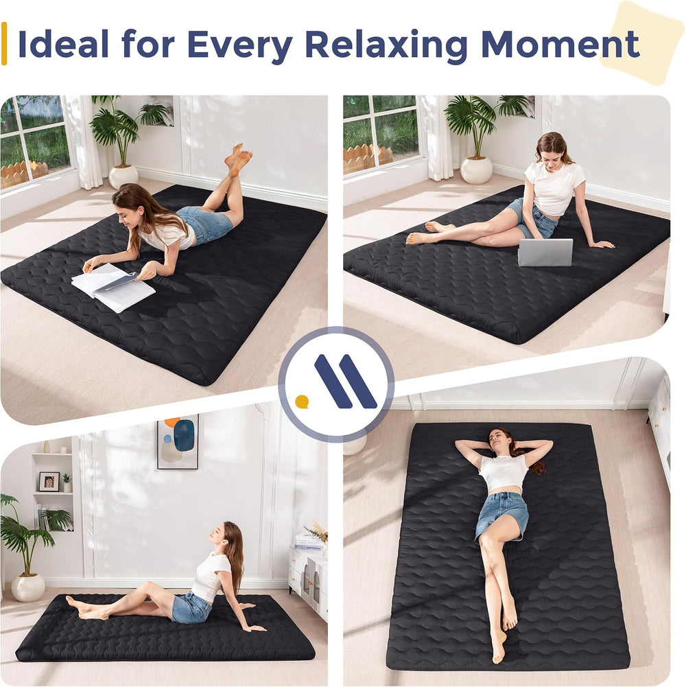 MAXYOYO 3" Thick Japanese Floor Futon Mattress, Portable Floor Mattress