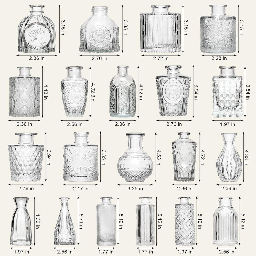 Arme Glass Bud Vase Set of 32 Pcs,Small Glass Vases for Flowers,Clear Bud Vas...