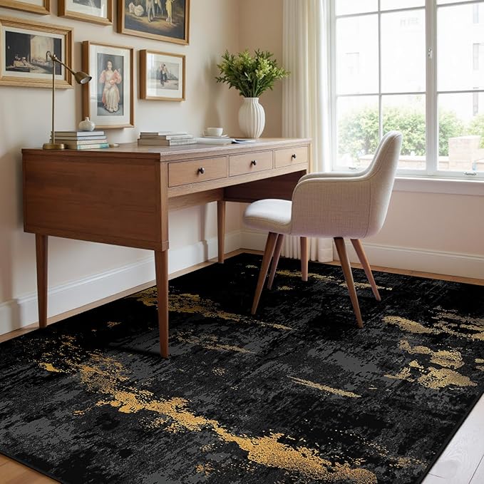 Washable Area Rugs 3'x5' Non-Slip Modern Abstract Soft