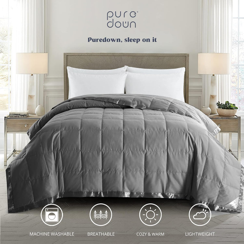puredown® Blankets Queen Size - Soft Lightweight Down Blanket for Bed, Cozy W...