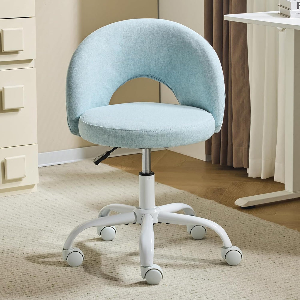 VINGLI Small Vanity Chair with Wheels for Girls.Cute Modern Adjustable Height...