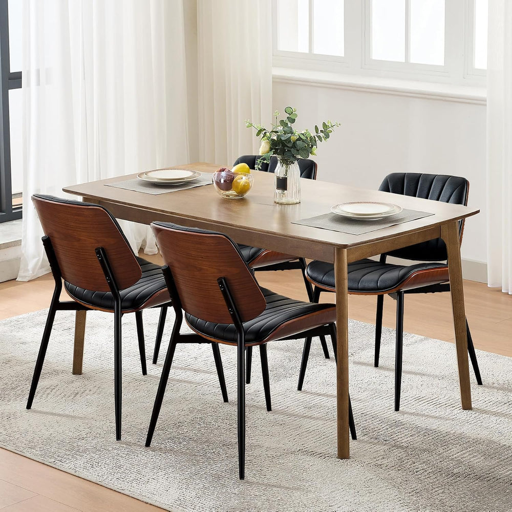 Garvee Dining Chairs Set of 2, Mid-Century Modern Upholstered Retro PU Leathe...