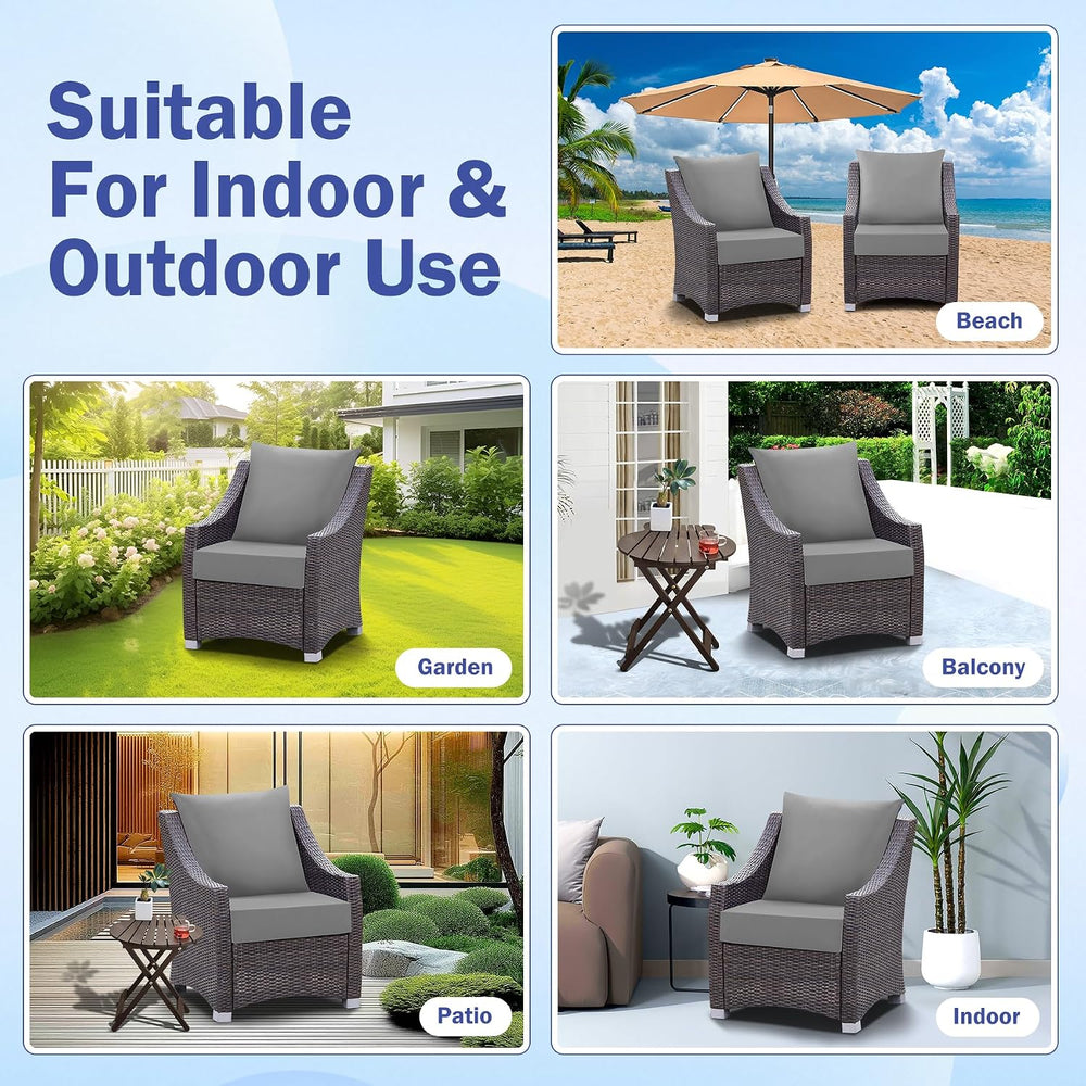IASEAHK Outdoor Seat Cushion Set, Waterproof & Fade Resistant Patio Chair...
