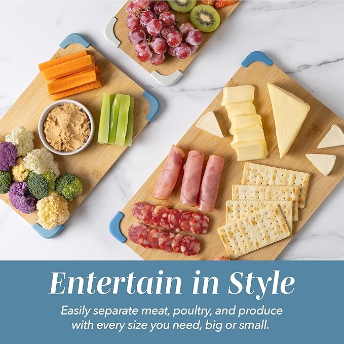 COOK WITH COLOR Non-Slip Cutting Board Set – Kitchen Essentials with Easy Grip