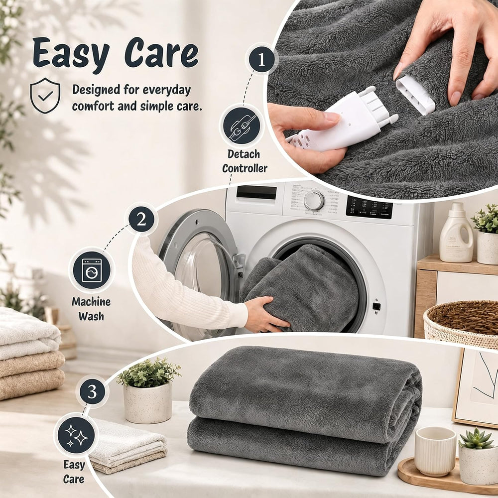Electric Heated Blanket Full Size 72"x84",Fast Heating Throw, Soft ...