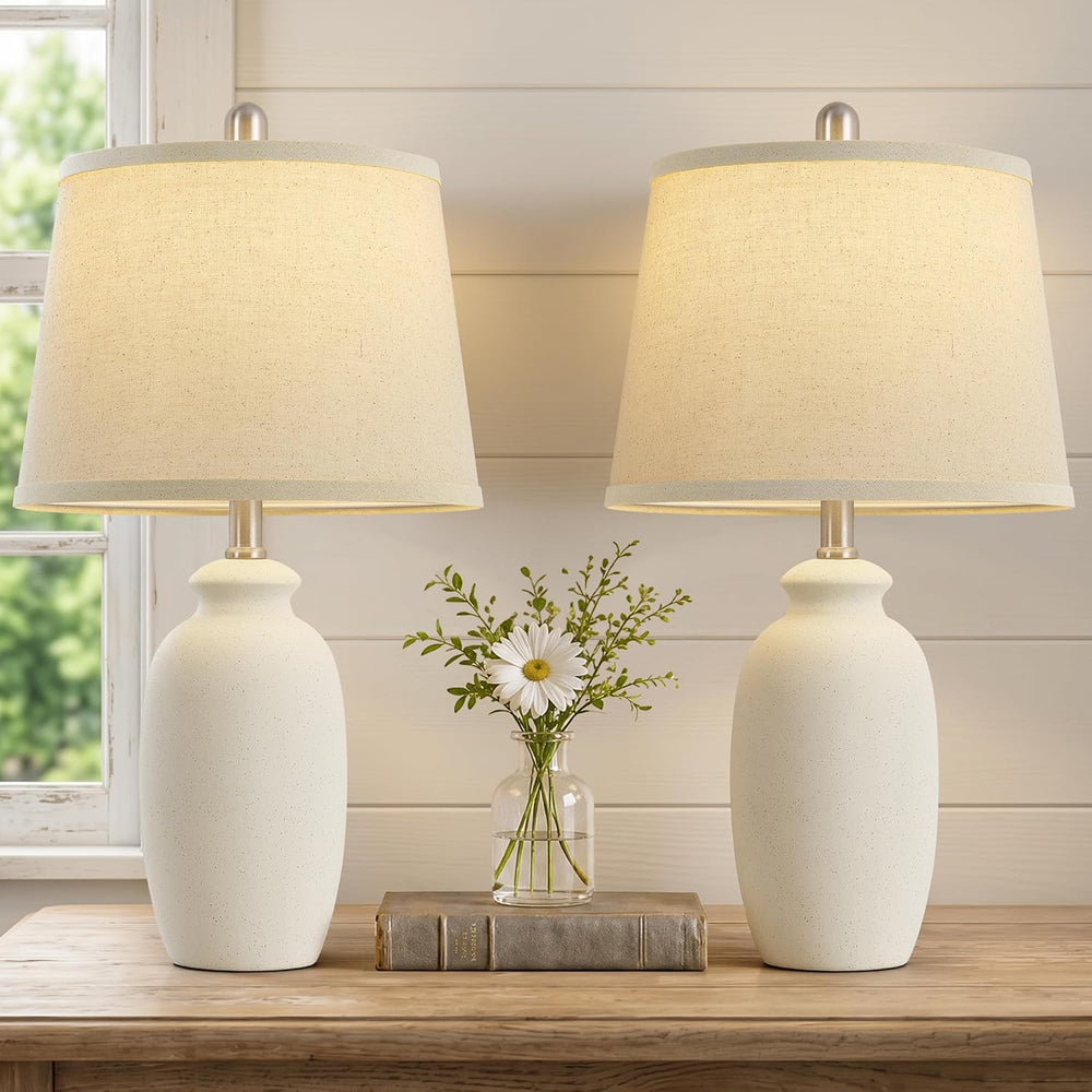 22.75" Ceramic Table Lamps Set of 2,Nightstand Lamps Bedside Lamps
