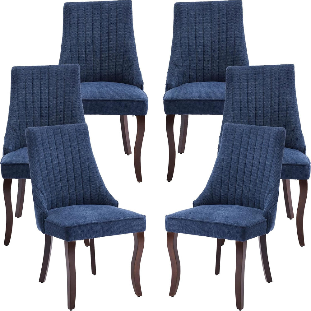 Mid Century Dining Chairs Set of 6, Navy Modern Kitchen & Dining Room Cha...