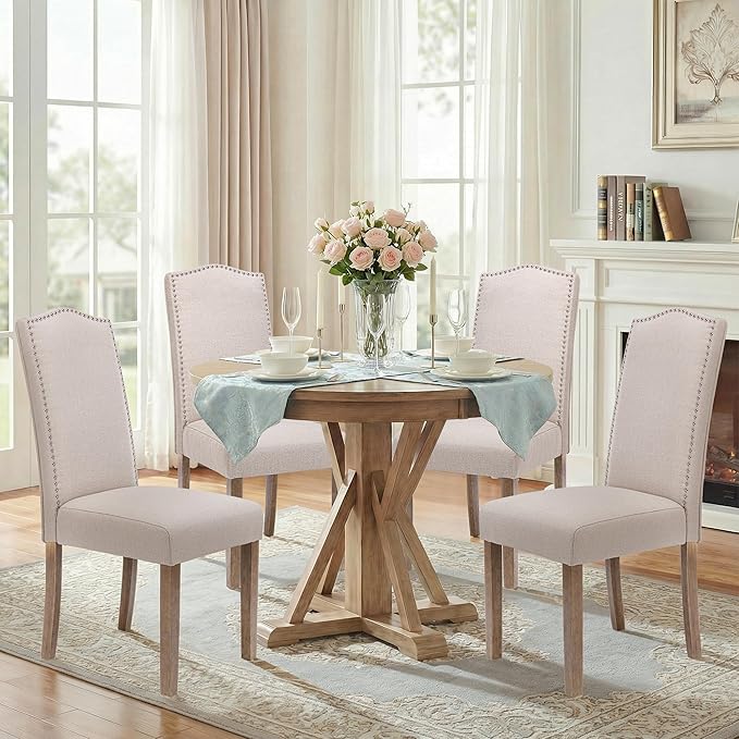 Upholstered Dining Chair Modern Stylish Parsons Kitchen Diner High Back with ...