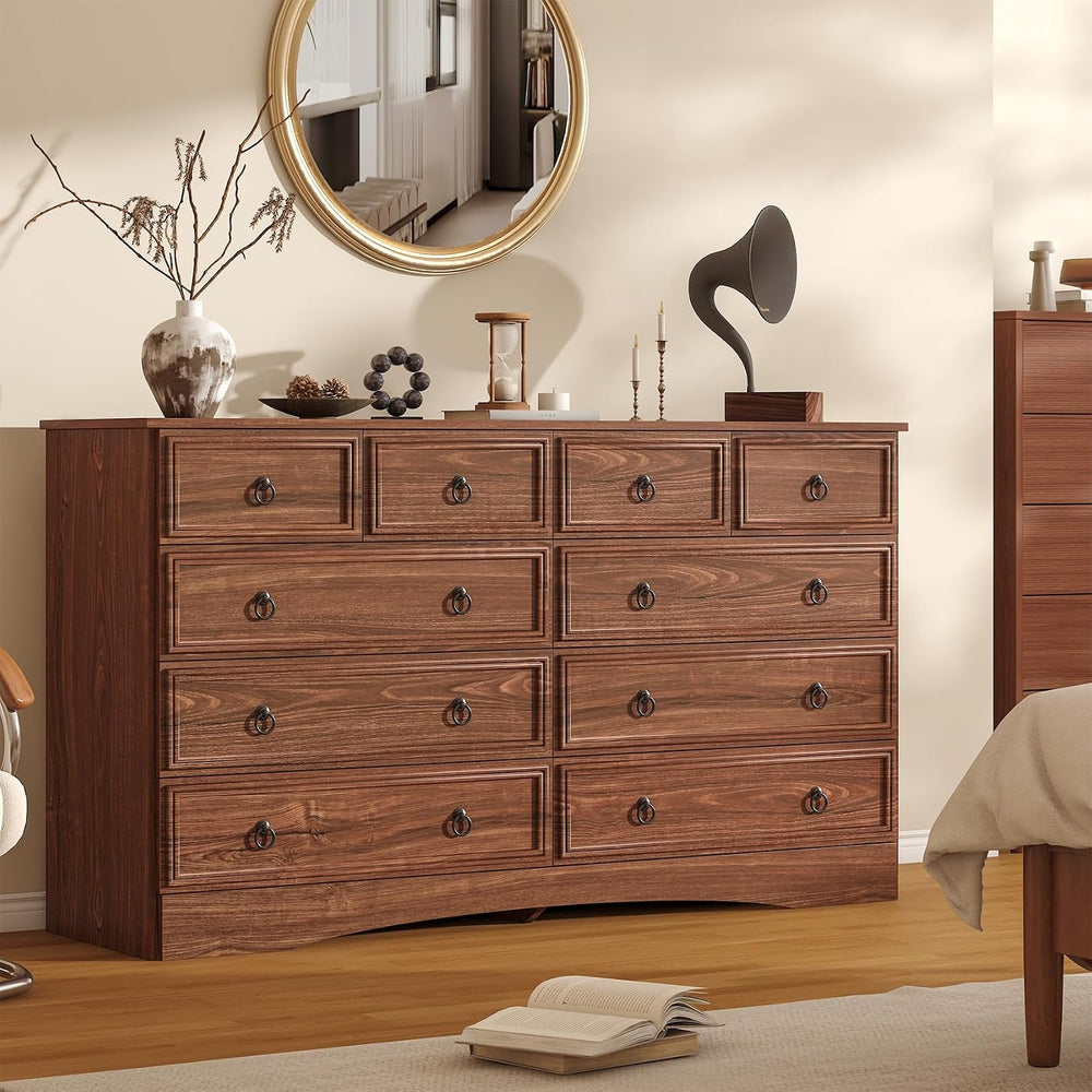 10 Drawers Dresser for Bedroom, 55.2 Inches Large Dressers Mid Century Modern...