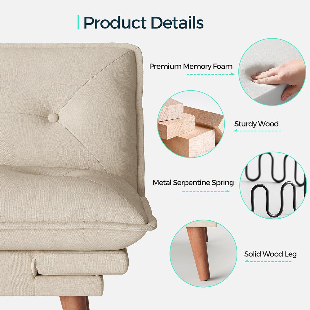 LINSY HOME Futon Sofa Bed, 70" Chenille Futon Couch with Adjustable Back...